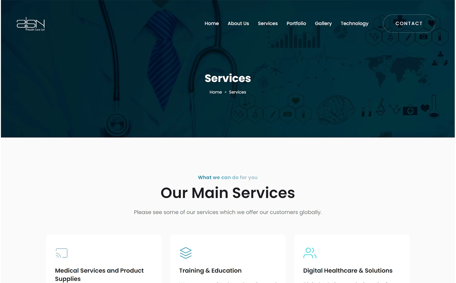 Doctor Personal Presentation app — Services