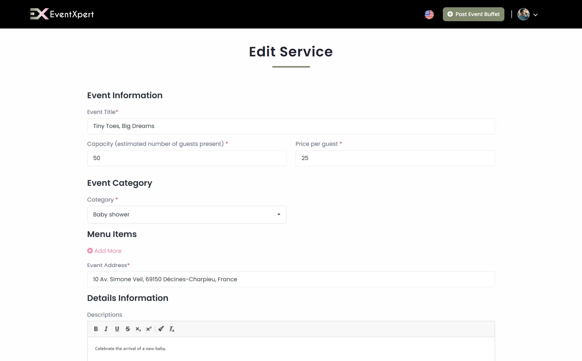 Service providers — Edit Services