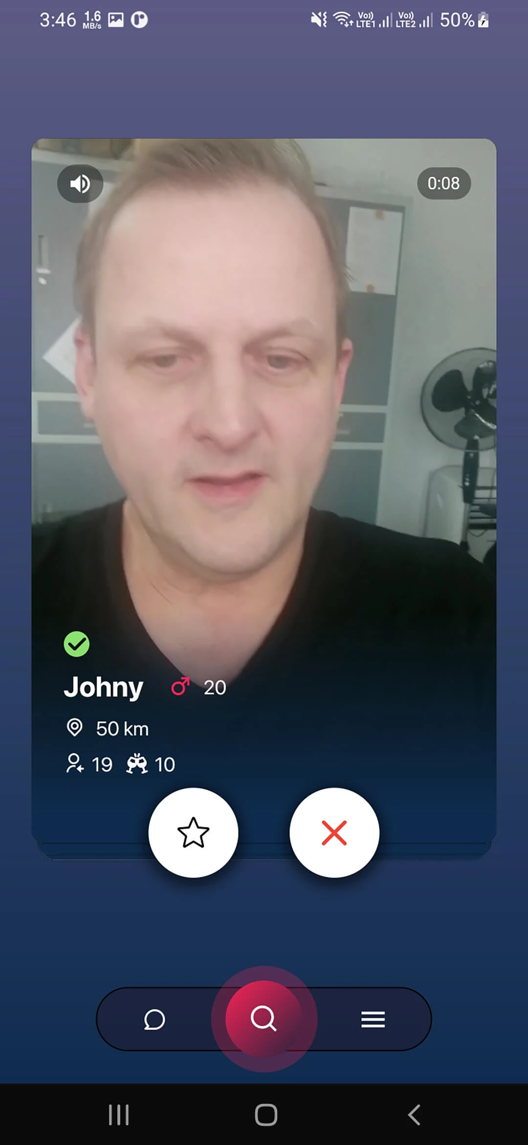 Event Management System app — Swipe Screen