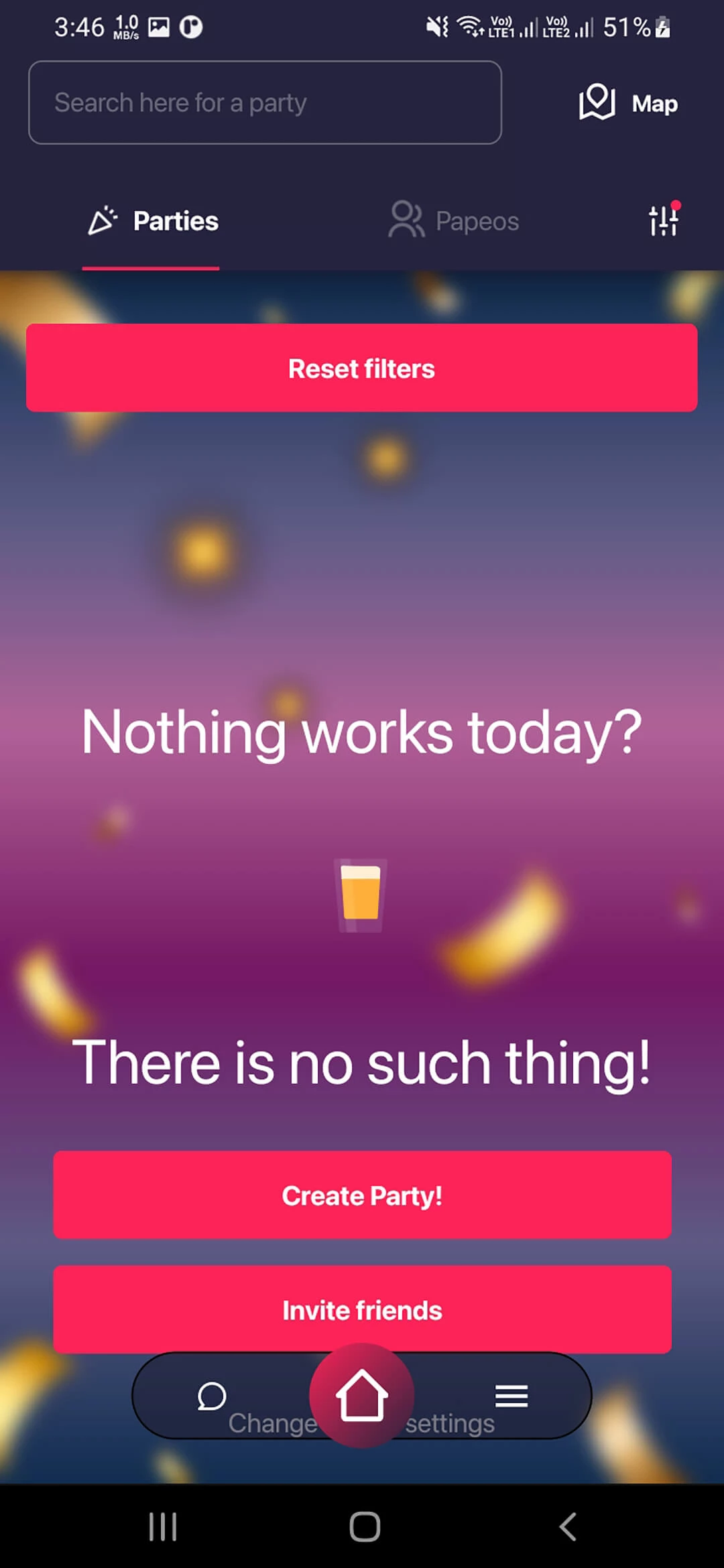 Event Management System app — Parties