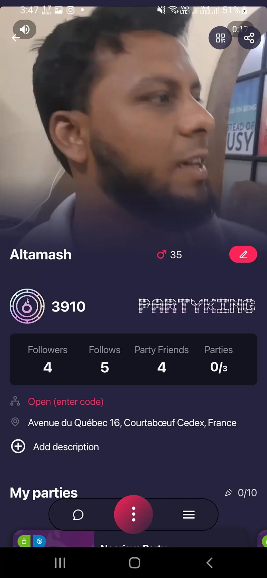 Event Management System app — Profile