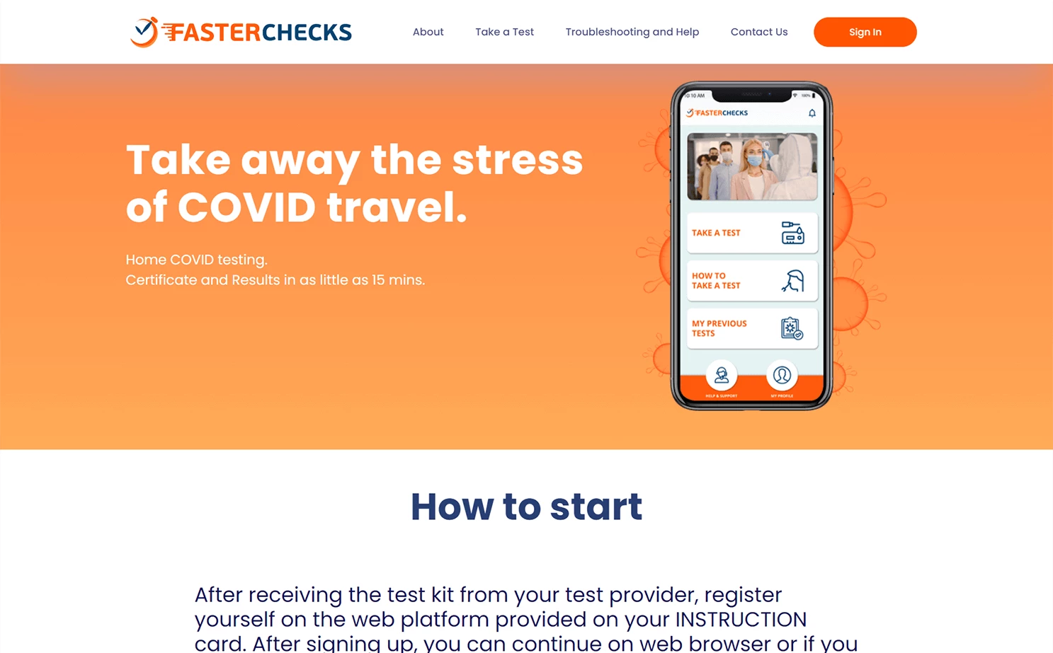 Antigen Test Verification Platform web — Homepage