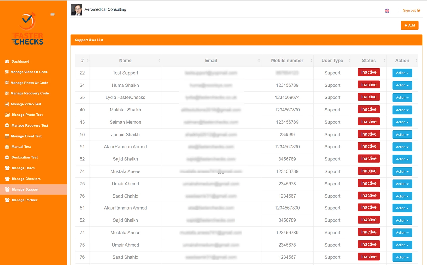 Antigen Test Verification Platform web — Manage Supprot