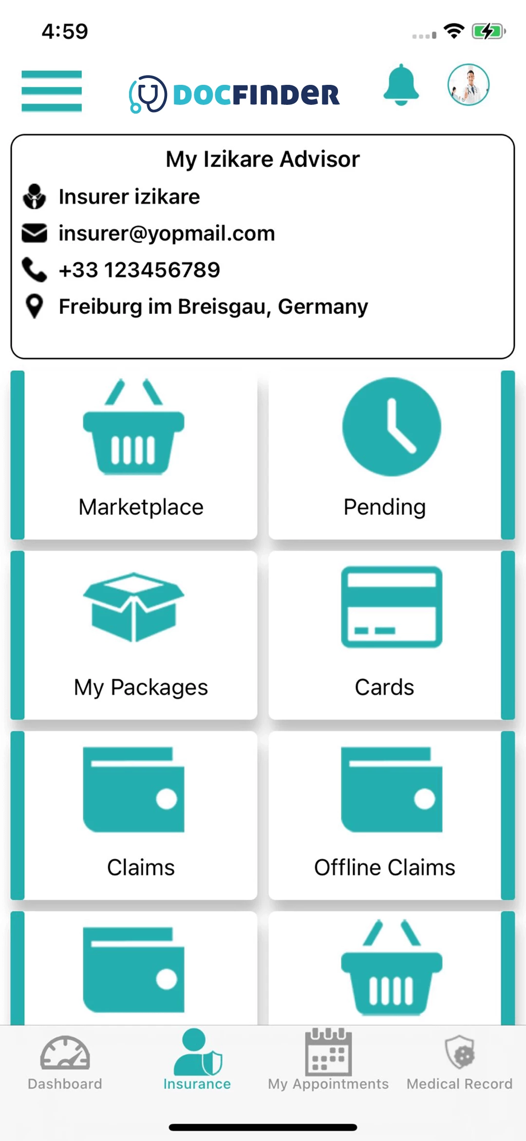 Docfinder user — Insurance