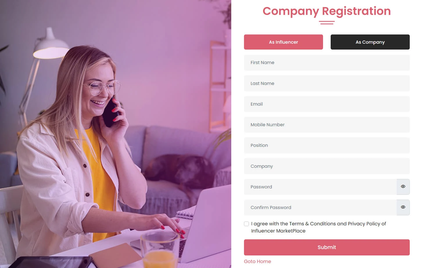 Influencer Marketplace — company — Company Registration