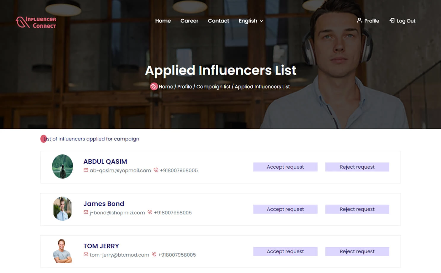 Influencer Marketplace — company — Applied Influencer List