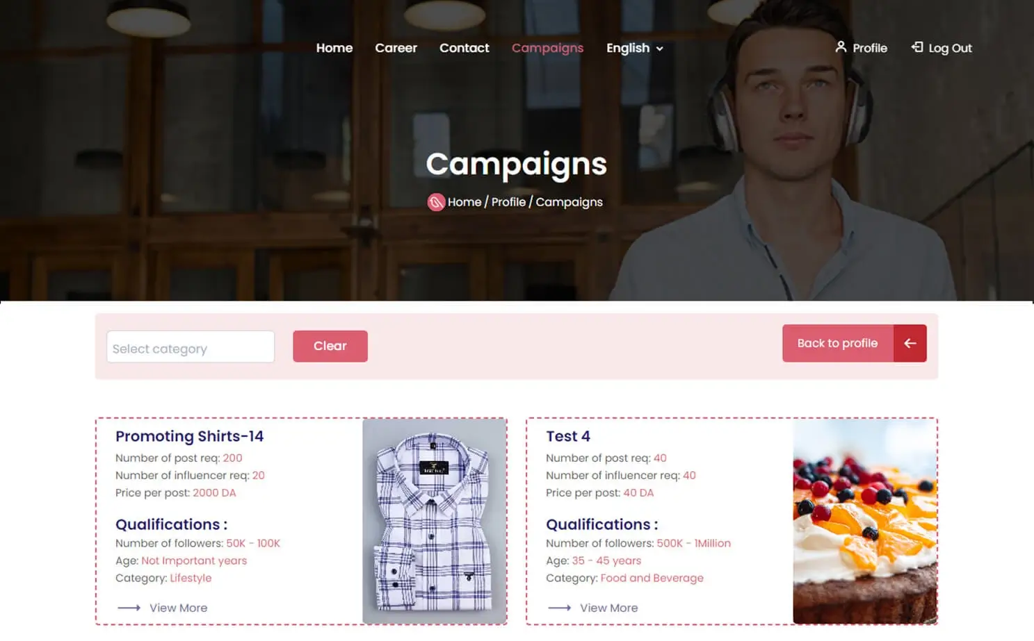 Influencer Marketplace — influencer — Campaigns