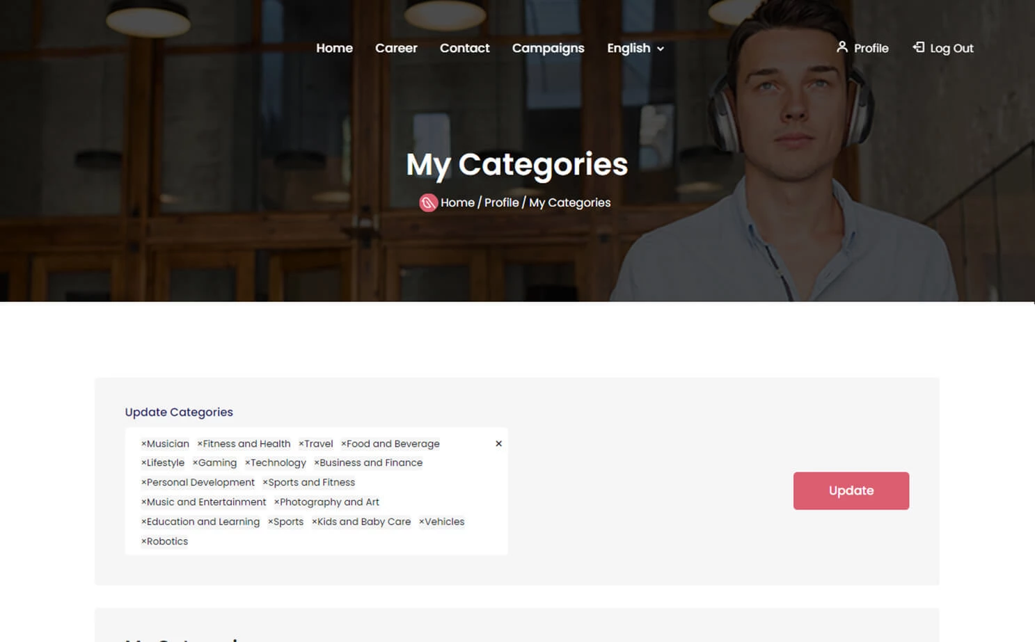 Influencer Marketplace — influencer — My Categories