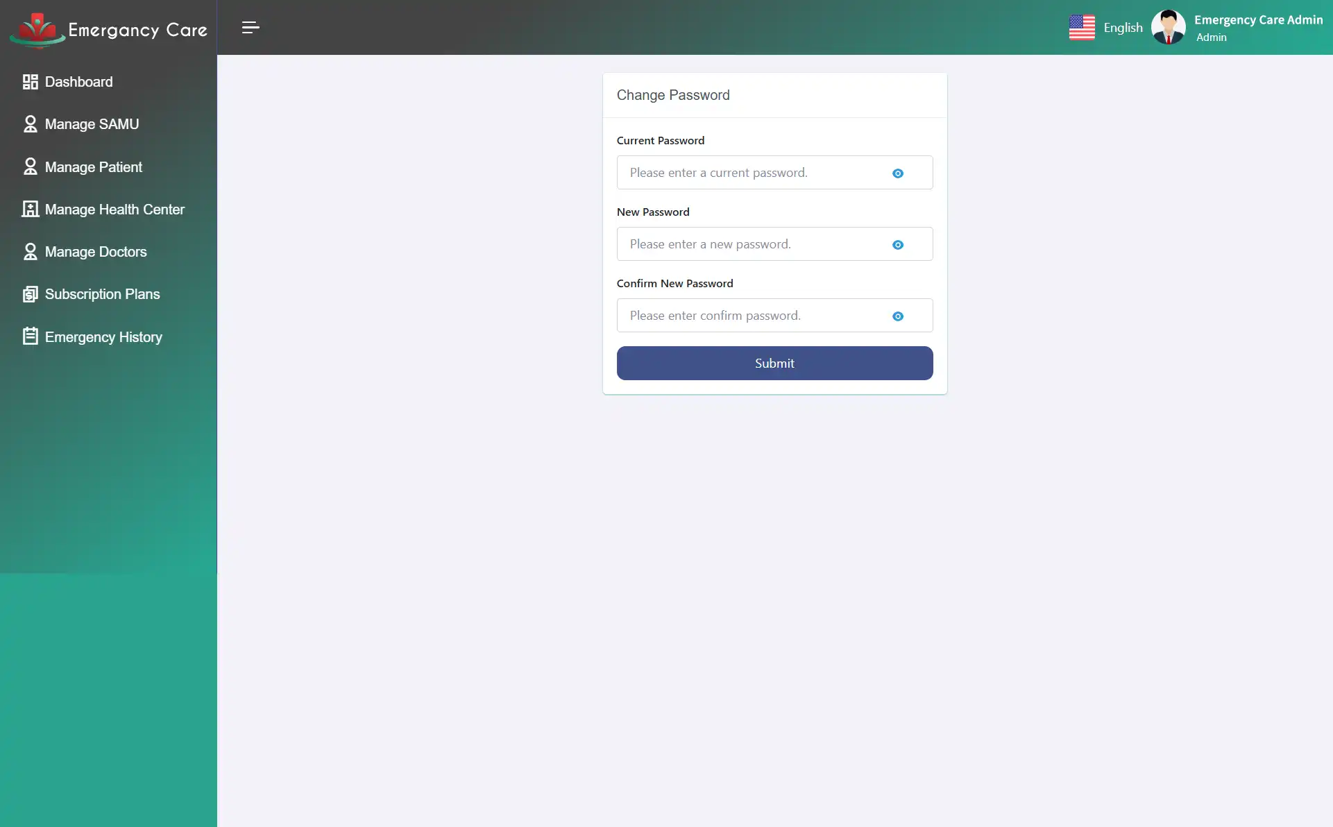 Admin App — Change Password