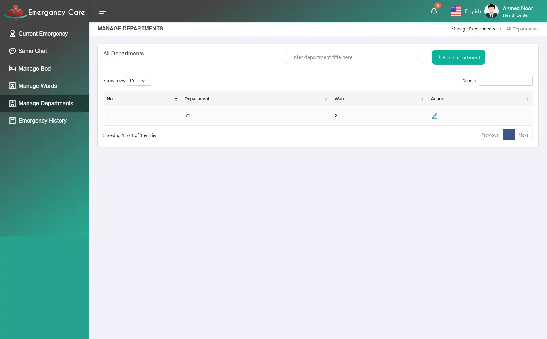 Doctor Web — Manage Departments