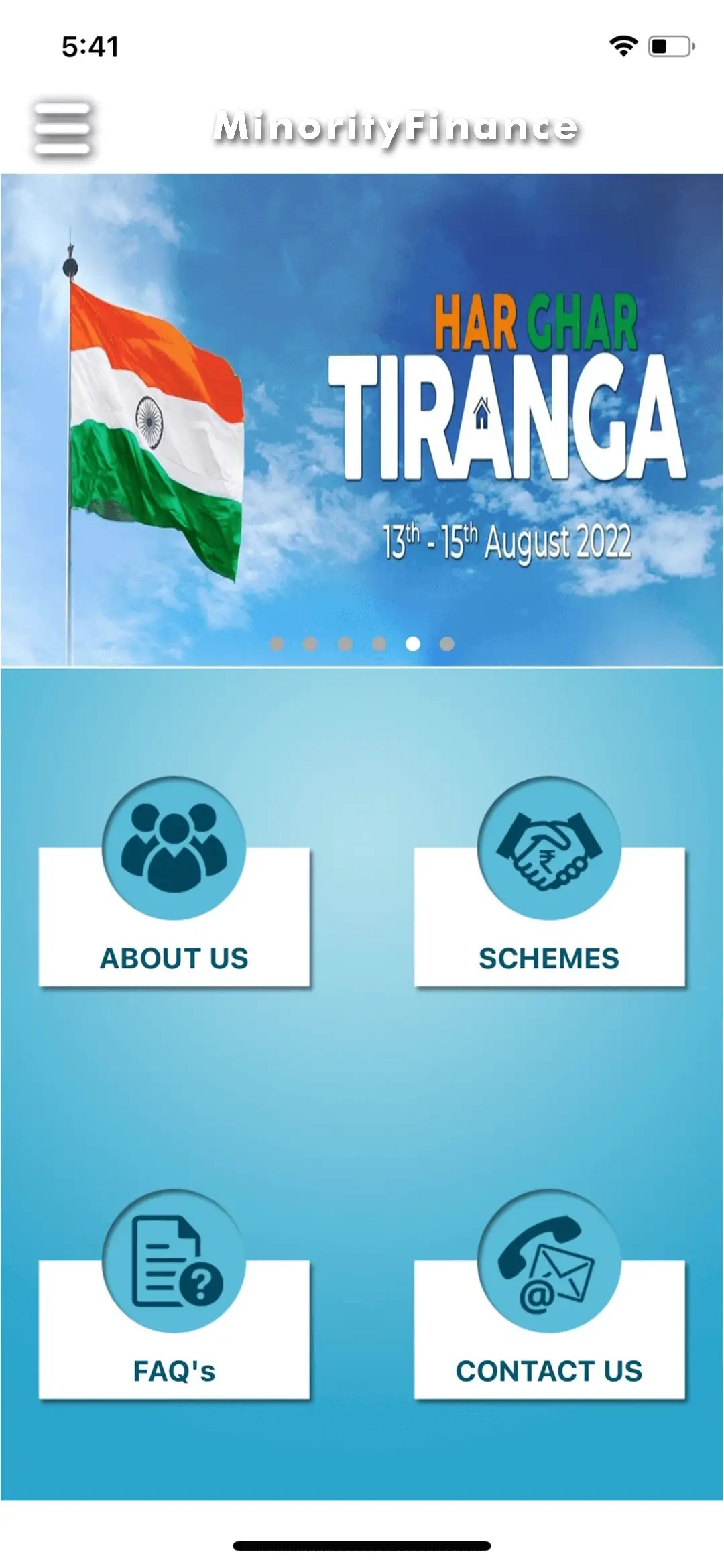Government Financial Scheme Presentation System app — Dashboard