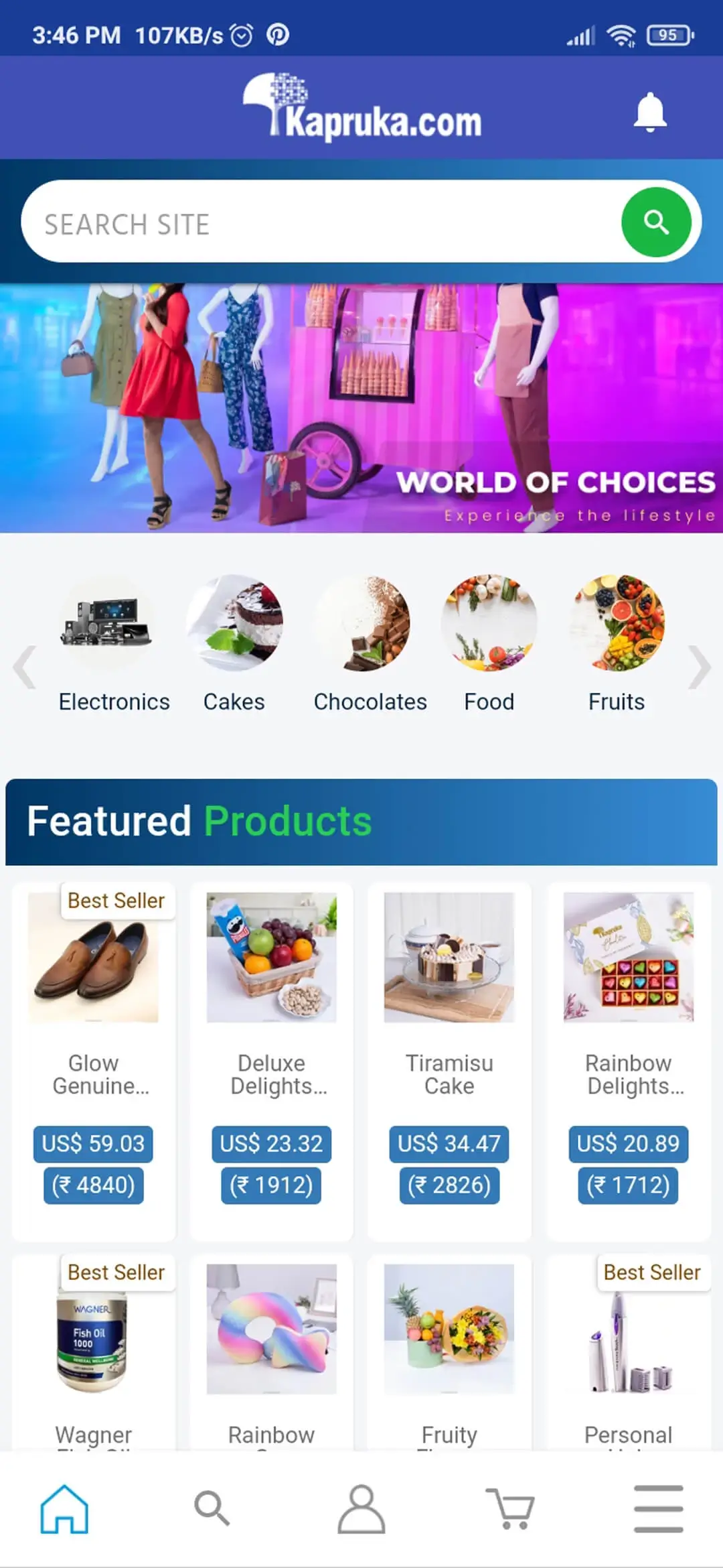 Online Shop app — Home