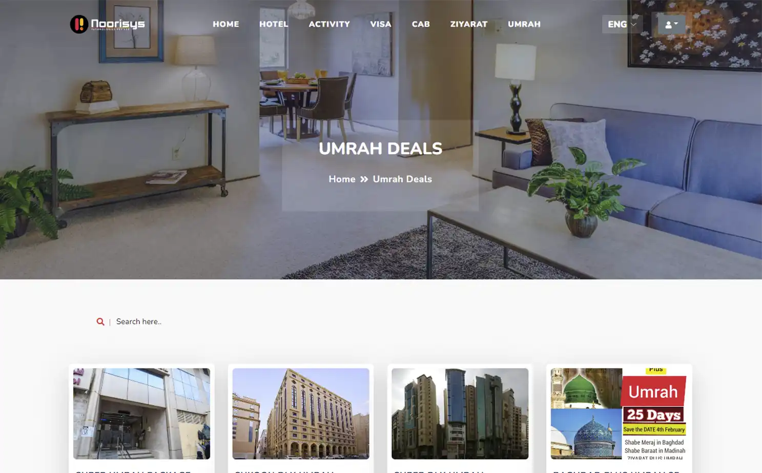 Online Travel Agency — user — Umrah