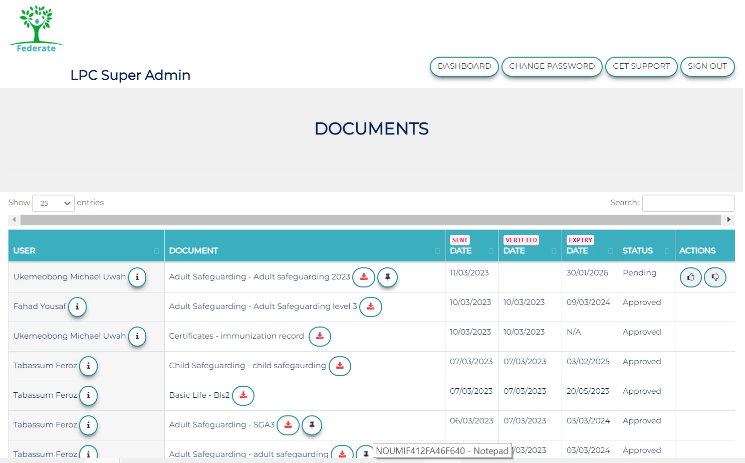 Primary care admin — Documents