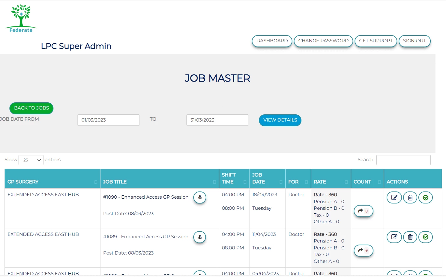 Primary care admin — Job Master