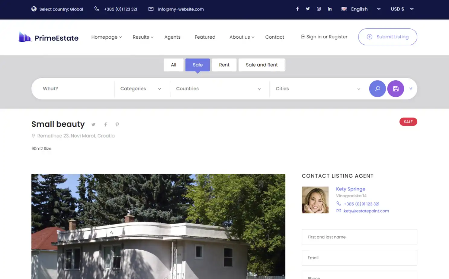 Real Estate Portal app — Property Detail