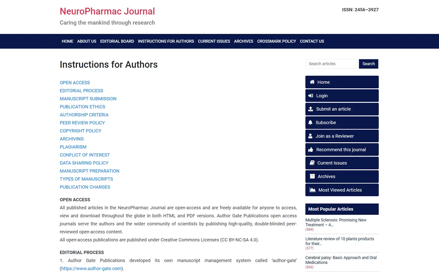 Researcher Personal Presentation website — Instructions For Authors