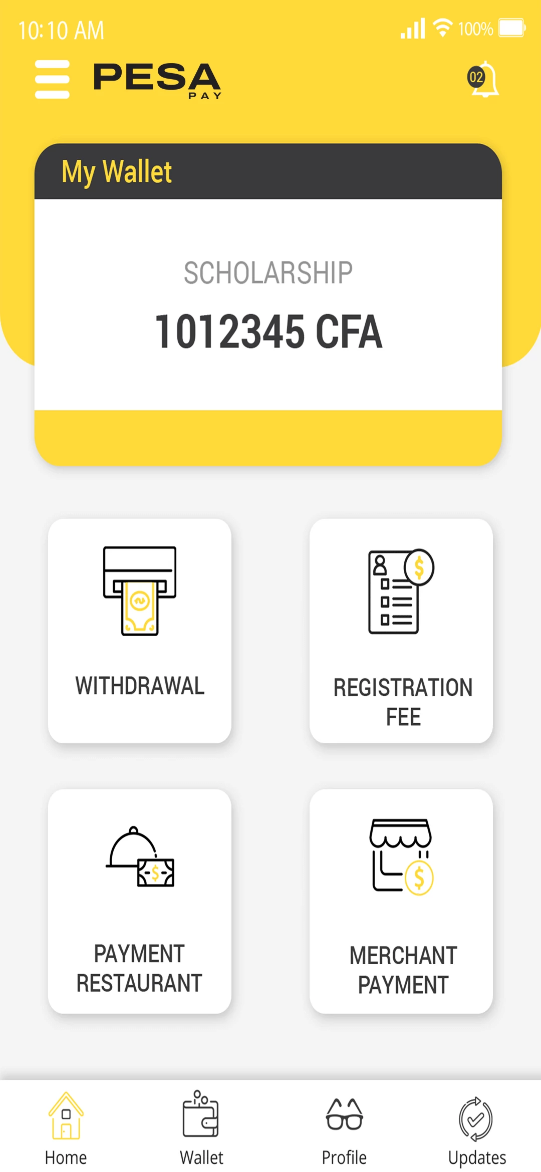Online Payment Application — user app — Dashboard