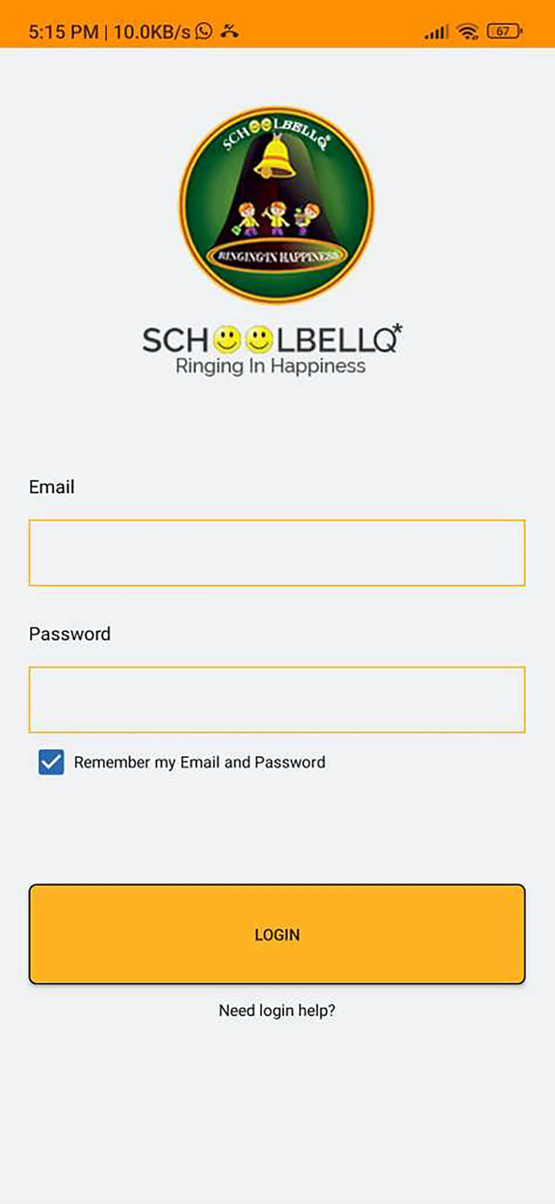 School Management System app — Login