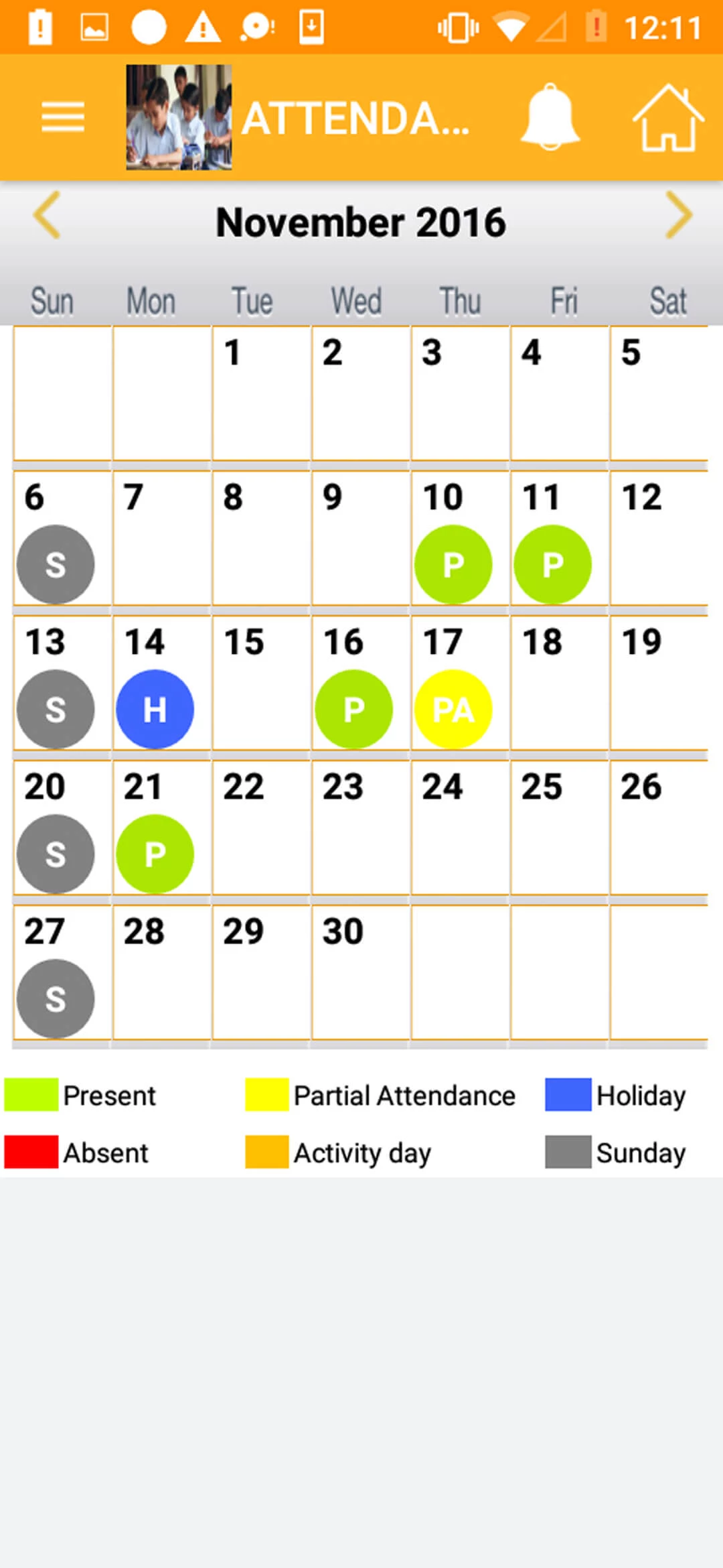 School Management System app — Attendance