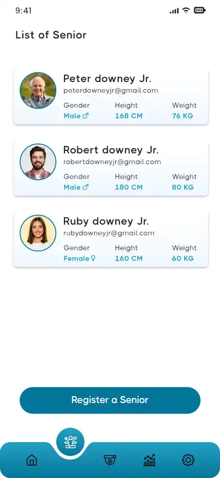 Senior Citizen Monitoring App app — List Of Seniors