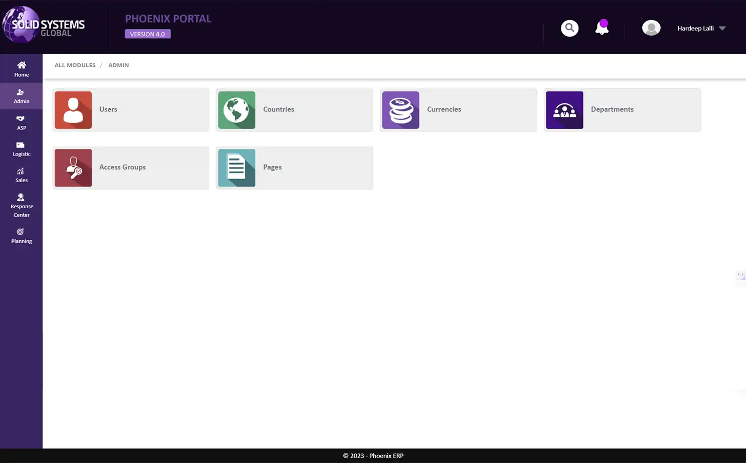 Service Management and Resolution Platform admin panel — Admin