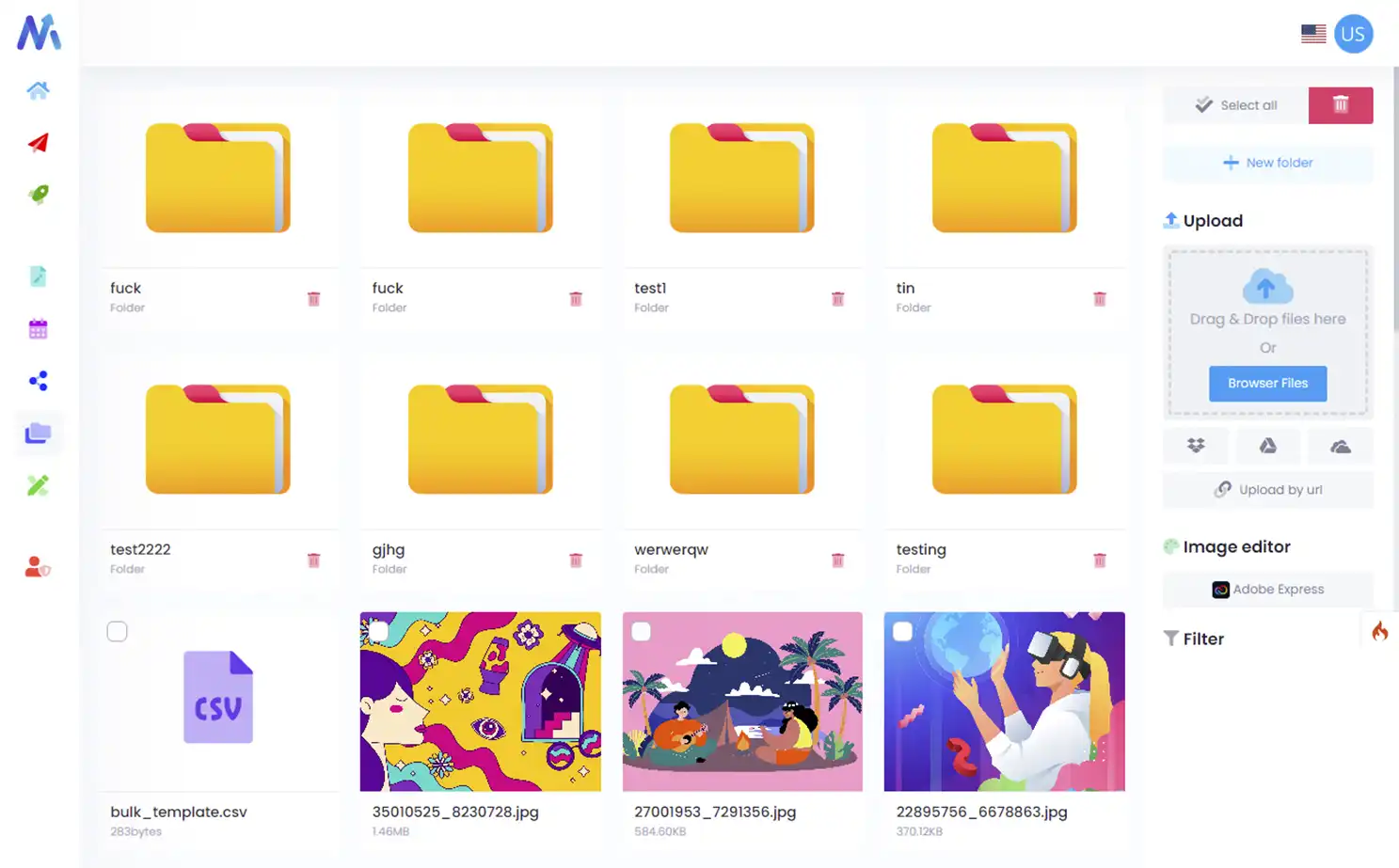 Social Media Marketing Tool web — File Manager