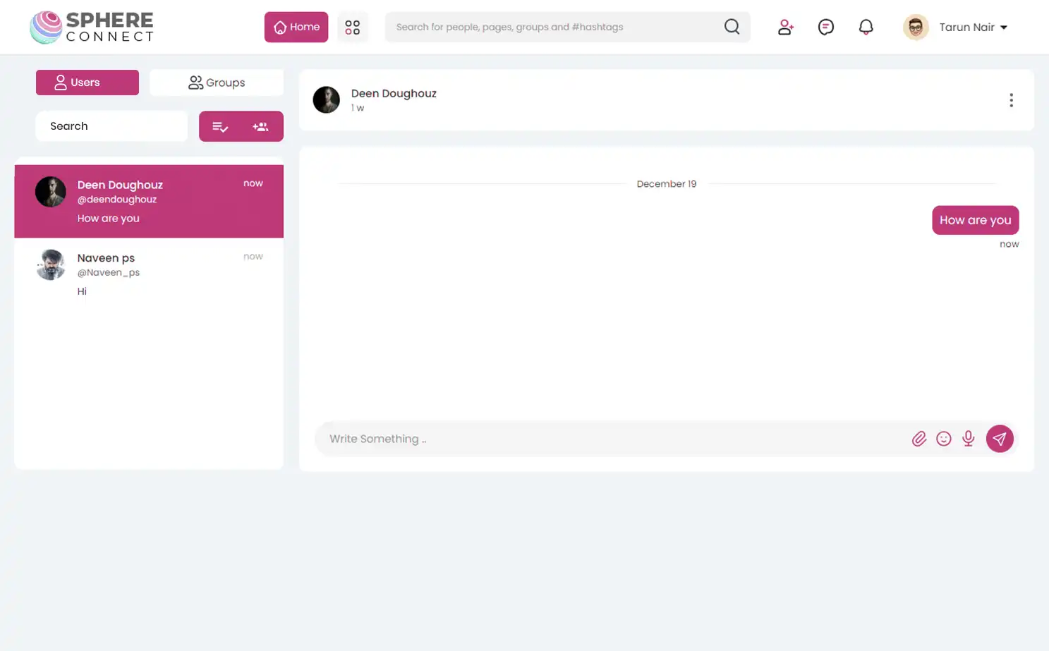 Social Media Platform app — Chat