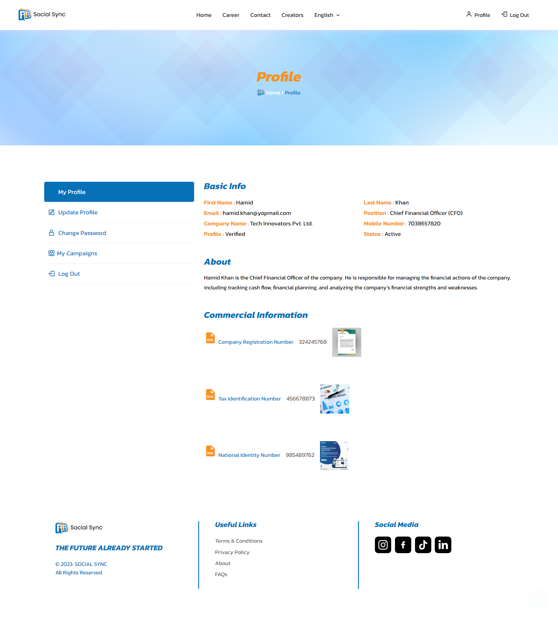 Social Sync — company — Profile