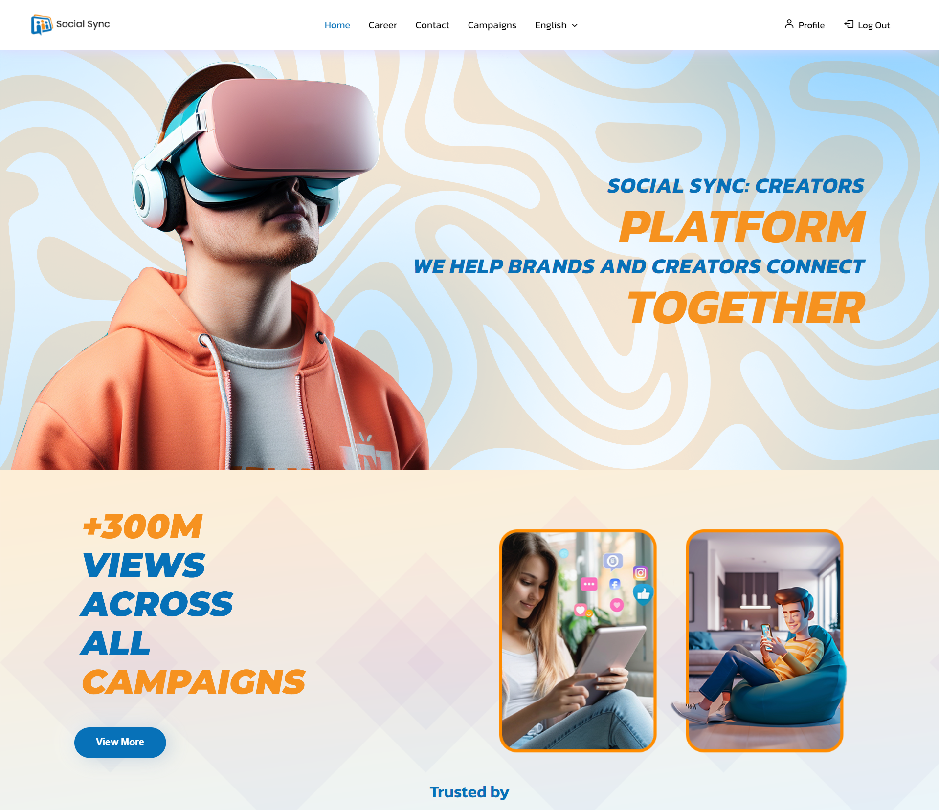 Social Sync — influencer — Home Page