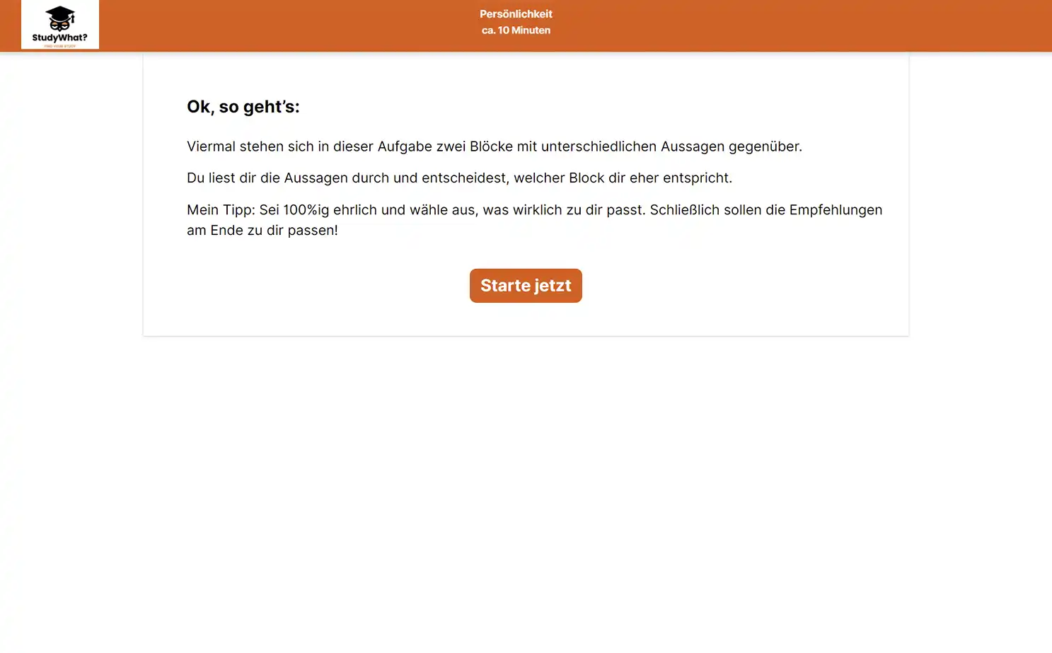 Study Matching Platform app — Personal Test Page 1