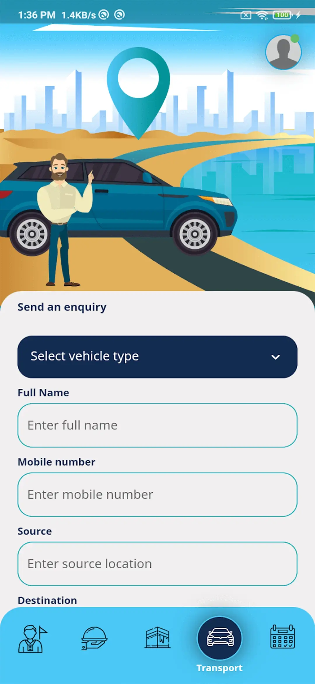 Umrah Plus — user app — Transport