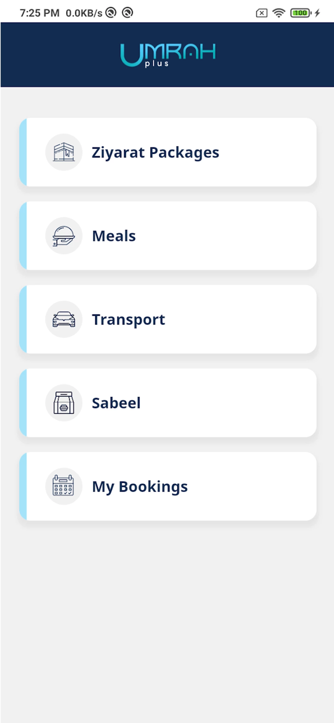 Umrah Plus — user app — Dashboard