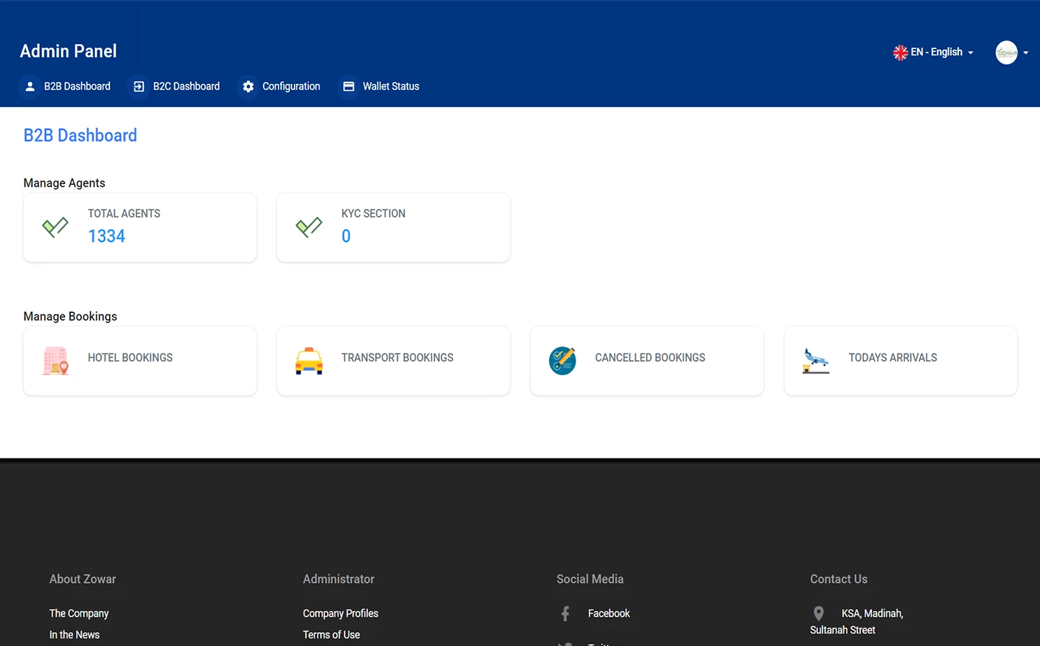 Hotel booking admin — B2B DashBoard