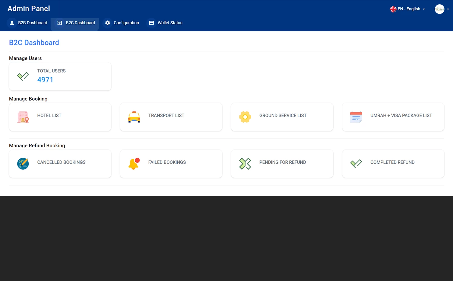 Hotel booking admin — B2C DashBoard