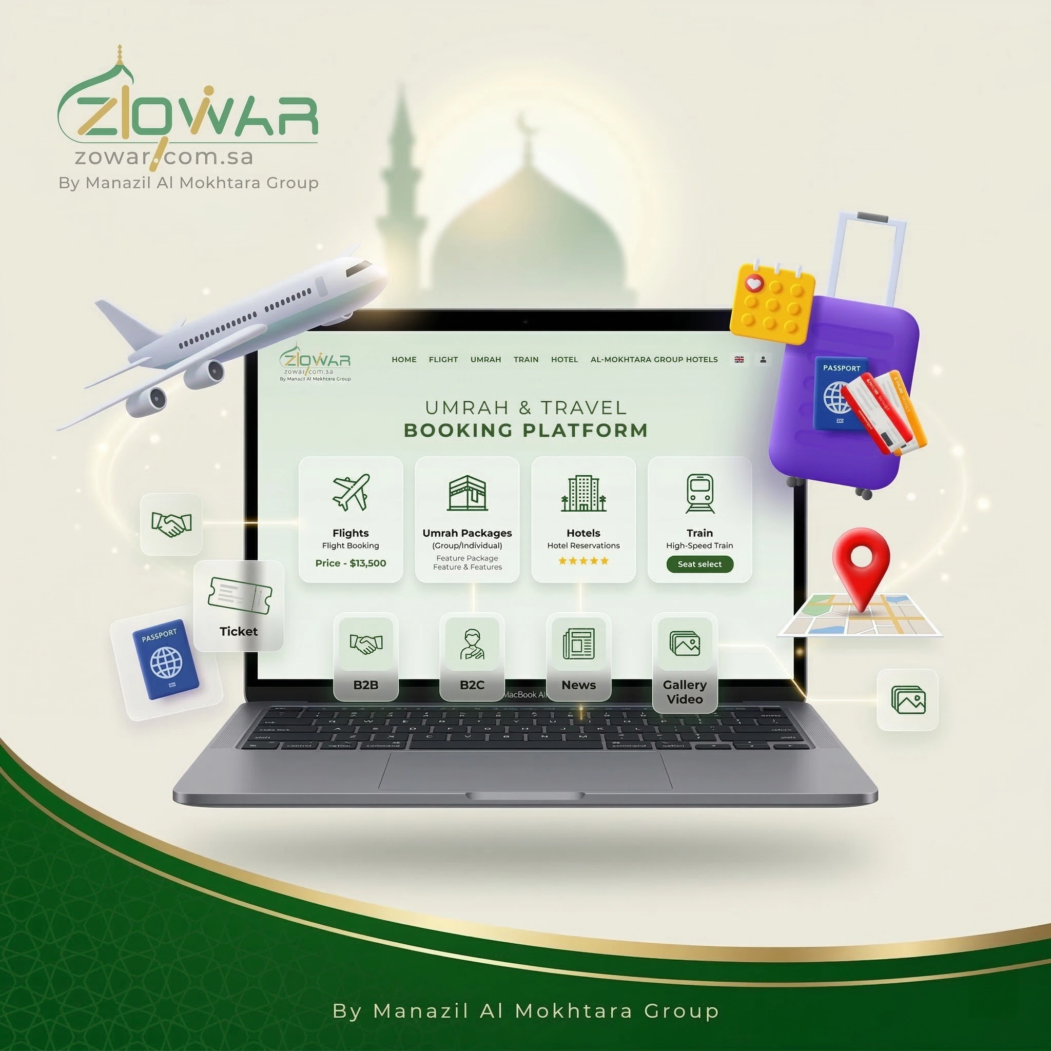 Zowar – digital Umrah and Hajj travel booking platform for global pilgrims